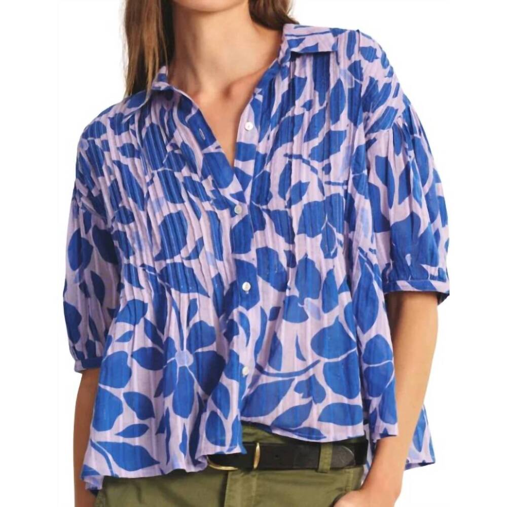 NEW VELVET BY GRAHAM & SPENCER half sleeve button top in viola